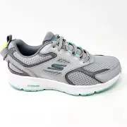 Skechers Go Run Consistent Gray Turquoise Womens Running Sneakers