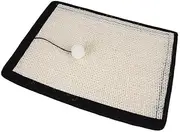 40cm Beige Cat Scratcher Mat, Durable Cotton & Linen Scratching Pad, Sofa Armrest Protector, Scratch Bed Toy for Cats