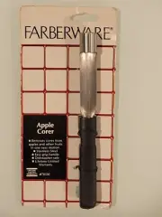 Vintage FARBERWARE Stainless Steel Peeler apple Corer Black Handle 7 3/4"