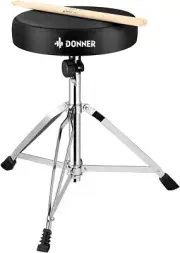 Drum Throne Upgraded, Padded Drum Seat Portable Height Adjustable Drumming Stool