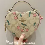 COACH 蔻馳 HEART CHERRY櫻桃心形愛心包/鏈條包/手提包/肩背包/斜跨包 CE653