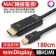 minidisplay to 轉 HDMI 高畫質影音轉接線 mini DP mac 4K 連接線 (6.8折)