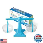 hand2mind Blue Nestable Pan Balance, Clear Double Balance Scale for Kids, Wei