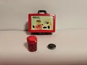 Porcelain Hinged Trinket Box School Lunch Box w/ Thermos & Cookie