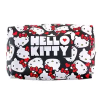 在飛比找蝦皮購物優惠-【現貨】小禮堂 Hello Kitty 皮質拉鍊化妝包 (黑