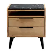 Thelma 2 Drawers Bedside Table Mango Oak
