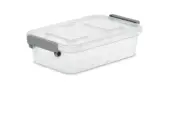 2.7 Qt Plastic Modular Latch Box With Lid Small Storage Stackable Bin - 2 Box