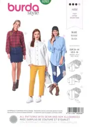Burda 6263 BOYFRIEND SHIRT in 3 Lengths, Shaped Hem Sz 8-18 UNCUT Pattern