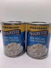 Progresso New England Clam Chowder Canned Soup 18.5 Oz 2 Cans B/b 08/26