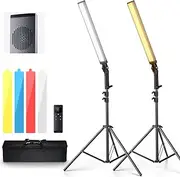 NEEWER Handheld 2.4G LED Video Light Stick Kit, Upgraded 40W Dimmable 3200K-5600K CRI97 with Stands/Filters/Carry Bag for Gaming Photography YouTube TikTok Video Recording, BH20B Ultra