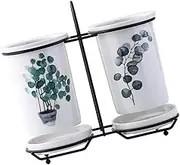 IMIKEYA 1 Set Ceramic Chopsticks Storage Holder Stylish Drain Rack for Dinner Tableware Multi Functional Utensil Organizer with Drain for Easy Water Disposal