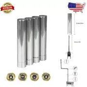 Stainless Steel Stove Pipe Flue Extension - 4 Sections, Durable & Flexible