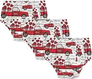 Baby Boys Sleep Training Pants Reusable Overnight Training Pants Boxers Underwear for Toddler 3T Love Truck and Heart Shape Pattern for Valentine