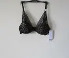 Calvin Klein Vixen Lightly Line Plunge Bra QF4061 Black 32C MSRP $46.00 NWT