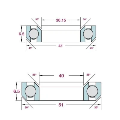 2x Bicycle Headset Bearings For Trek Madone Domane Emonda 50g 40x51x6.5mm For