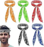 [BEANPRECOY] 5 Pieces Cooling Neck Wraps, Ice Cooling Scarf for Hot Summer, Soaking Neck Bandana Wrap & Headband for Men Women, Perfect for Hiking, Camping, Outdoor & Indoor Use