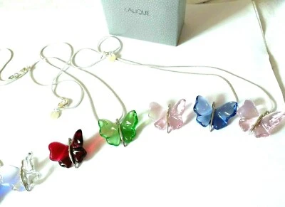 PENDANT LALIQUE BUTTERFLY PENDANT~ PINK AVAILABLE NEW BOXED OUTSTANDING