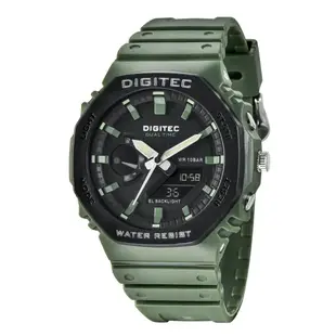 DIGITEC 數碼科技 個性潮流八角橡樹款電子錶 游泳防水 運動手錶 100M防水 夜光 日期 星期顯示 男錶 女錶