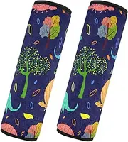 Car Seat Belt Pads Set of 2 Soft Auto Seatbelt Shoulder Pad Camera Bag Strap Cover Car Accessories for Adults Child Kids S Cute Dinosaur Cartoon Colorful Tropical Boy