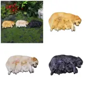 Nursing Mom Labrador and Baby Puppies Model Resins Miniature Sculpture Gift