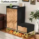 4 Tier Shoe Rack Cabinet Shelf Entryway Storage Bench Seating Sneakers Organizer