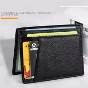 Men Slim Wallet Leather Credit Card Driver License Holder Purse Thin Card Pocket