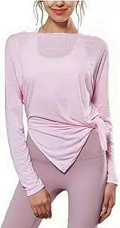 [Flyself] Women's Loose Fit Yoga Shirts Long Sleeve Workout T-Shirt Quick Dry Yoga Sports Tops Running Tops