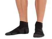 2XU Vectr Cushion 1/4 Crew Compression Socks - Black/Titanium - SM