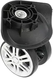 [Baoblaze] 2 Pieces Black Replacement A19 Dual Roller Wheels Luggage Swivel Suitcase Casters Repair Accessory