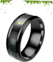 CORHAD 1pc Color Changing Temperature Ring Temperature Monitor Ring Titanium Steel Changing Color Ring Emotion Ring Mood Rings Womens Ring Men and Women Tungsten Carbide Wedding