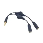 3.5mm Male to Double Female Headphone Headset Y Splitter Cable with Switches