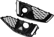 1 Pair Car Front Bumper Fog Light Lamp Grill Grille Honeycomb Compatible For Audi A4 B9 S-LINES S4 2019 2020 8WD807681J 8WD807682J