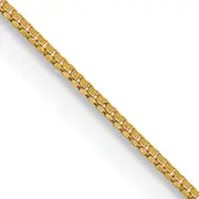 14K Yellow Gold 22 Inch .5mm Box With Spring Ring Clasp Chain