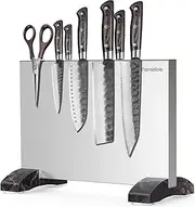 [fomidao] Magnetic Knife Block,Stainless Steel Magnetic Knife Holder Stand for Kitchen Counter,Strong Double Sided Magnet Knife Storage Rack