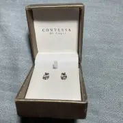 Contessa Di Capri Sterling Silver Zirconia Stud Earrings Owl
