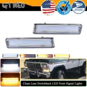 2X Clear Dynamic LED Amber Signal Lights For 73-79 Ford F-150 Truck 78-79 Bronco (for: Ford)