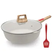 11 Inch/5Qt Nonstick Deep Frying Pan with Lid, Non Stick Skillet with Removab...