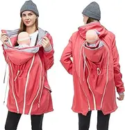 [MaisMa] 4-in-1 Waterproof Carrying Parka for Back or Chest Wear, All-Weather, Softshell Jacket