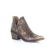 Corral Ladies Brown Embroidery J Toe Booties Q0175