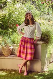 Maxine Check Midi Skirt