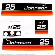 Fits Johnson 1974 25hp Outboard Decal Kit - Decal Reproductions in Stock
