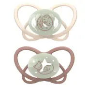 2pc Nip My Butterfly Neutral Night Soother Baby 5-18m Orthodontic Dummy Size 2