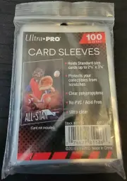 100 Ultra Pro Ultrapro Brand Standard Card Sleeves 1 Package Pack Ultra Clear