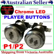 Chrome LED Illuminated Player 1 & 2 Buttons & Micro Switch - ARCADE - MAME