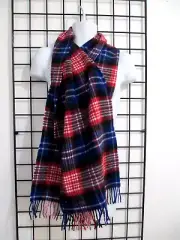 "NEW" ELGIN / SCOTLAND==68" + 3" FRINGE X 14" ==PLAID / LAMBSWOOL SCARF