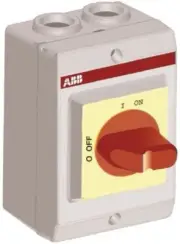 ABB NON FUSED ISOLATOR SWITCH 3-Poles 23A NO/NC 690V AC 7.5kW 3-Phase,Red Handle