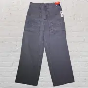 Retro Gap Kids Cargo Pants Boys 14R Dark Grey Y2K Baggy Wide Skater Grunge NWT