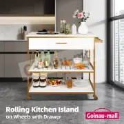 Kitchen Island Trolley Portable Bar Cart Wine Rack Drinks Holder Serving Shelf