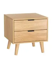 Artiss Bedside Table 2 Drawers Pine