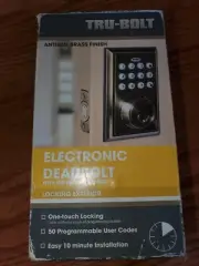 TRU-BOLT Electronic Deadbolt W/LED Backlit Keypad Antique Bronze Finish NEW lock
